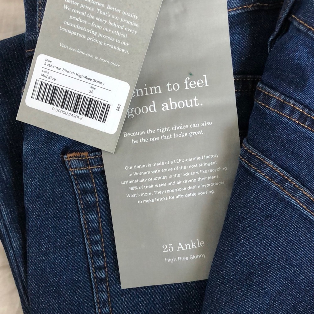 NWT Everlane High-rise Skinny - Mid Blue